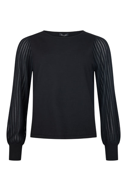 SUNDAY Black Pleated Blouse