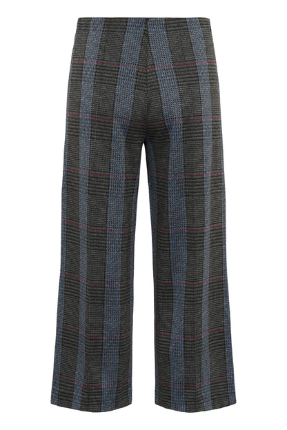 Part Two Large Grey Check Wide Leg Trousers