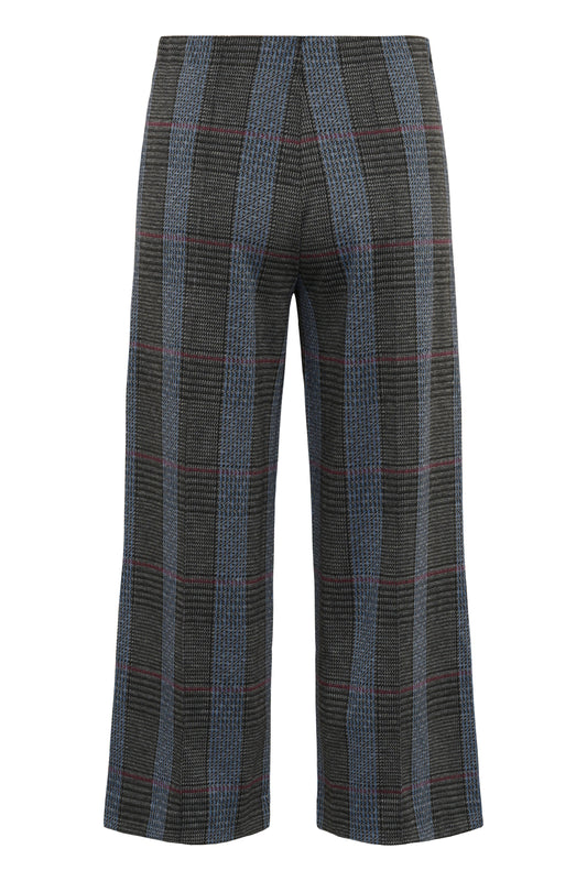 Part Two Large Grey Check Wide Leg Trousers
