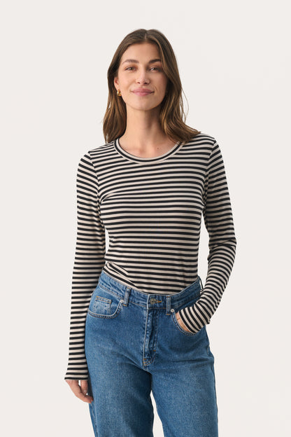 Part Two Striped Long Sleeve Jersey T-Shirt