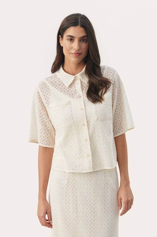 Part Two Cream Lace Shirt
