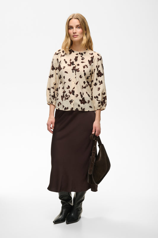 Part Two Channie Printed Cream Blouse