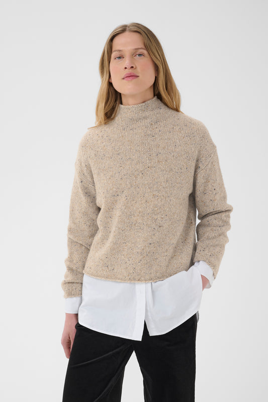 Part Two Channely Oatmeal Flecked Knit