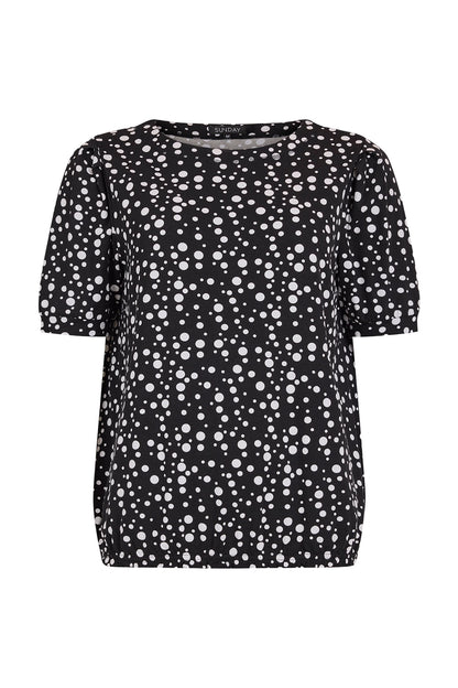 SUNDAY Black & White Polka Dot T-Shirt