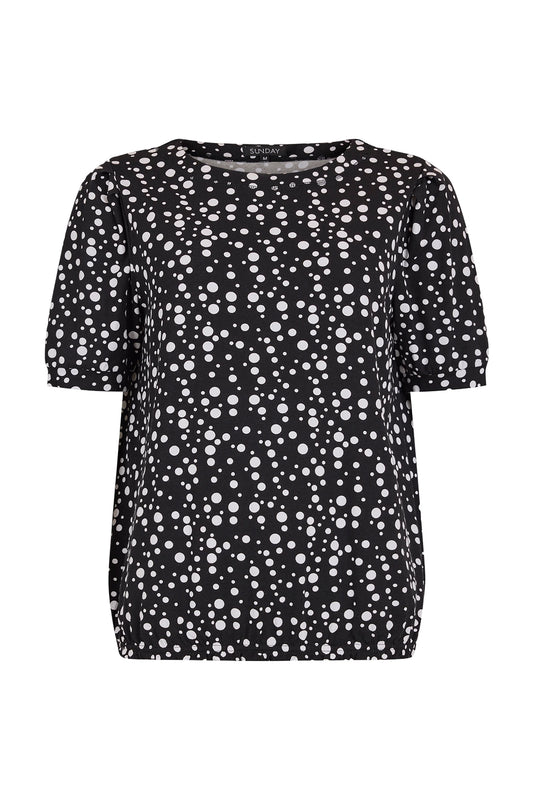 SUNDAY Black & White Polka Dot T-Shirt