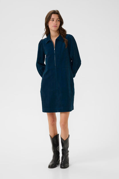 Part Two Dark Navy Cord Mini Dress