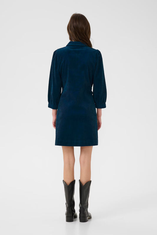 Part Two Dark Navy Cord Mini Dress