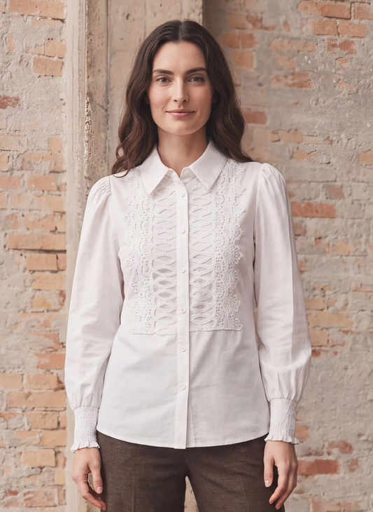 iSay Lace Bib White Shirt