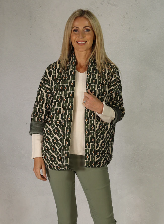 DECK Khaki Print Edge Quilted Jacket