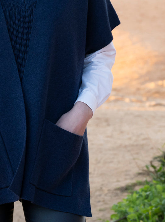 Marble Navy Sleeveless Knit