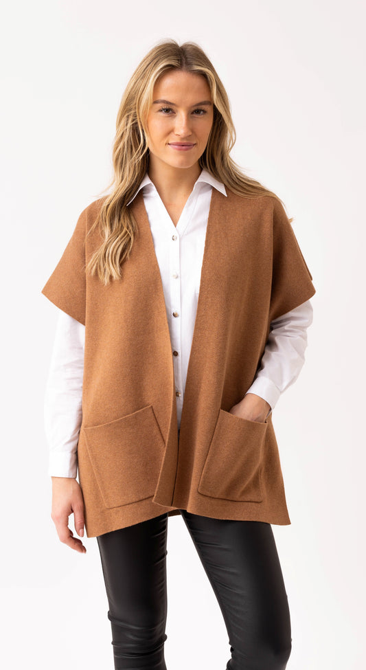 Marble Cognac Sleeveless Knit