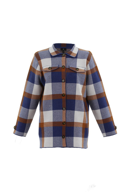 Marble Brandy and Blue Check Shacket