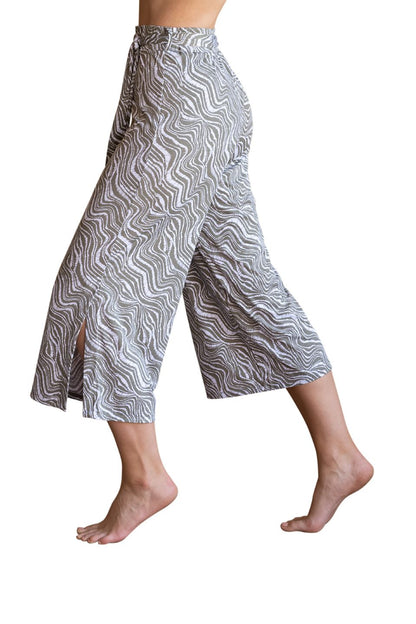 Marble Khaki Printed Culotte Trousers