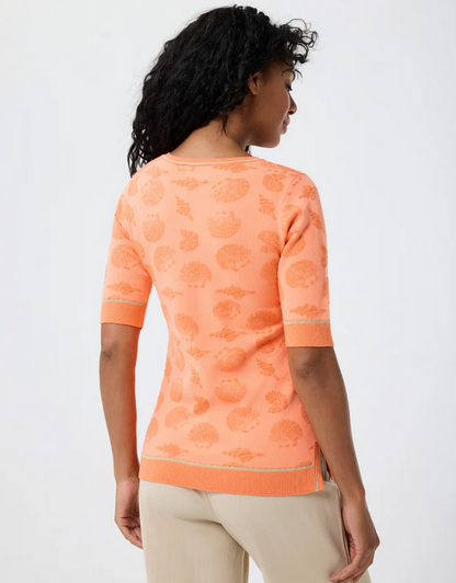 LEO&UGO Orange Shell Knit Top