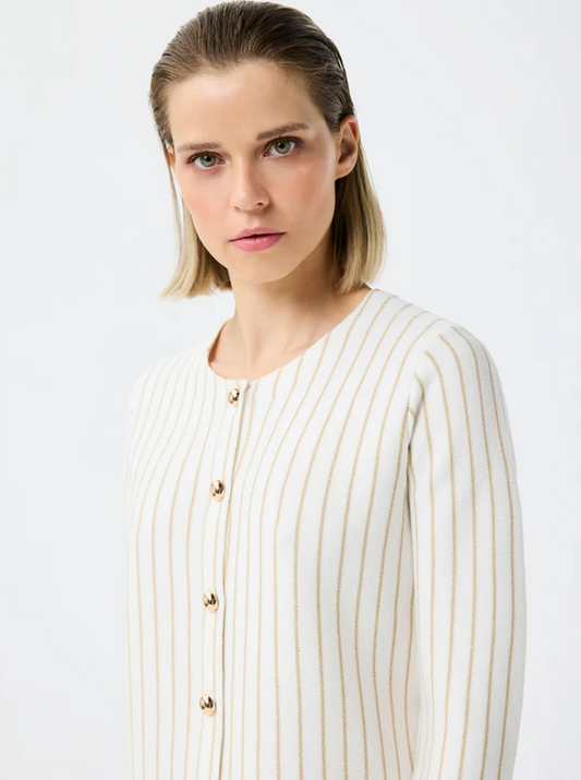 LEO&UGO Cream and Gold Cardigan