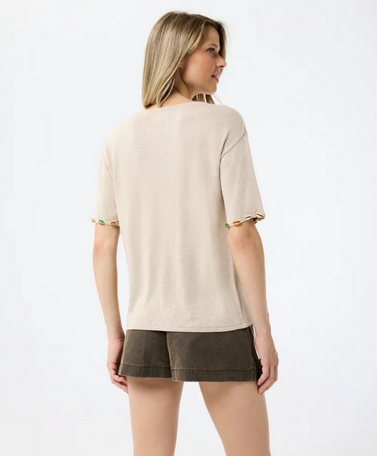 LEO&UGO Shell Deco Knit Top