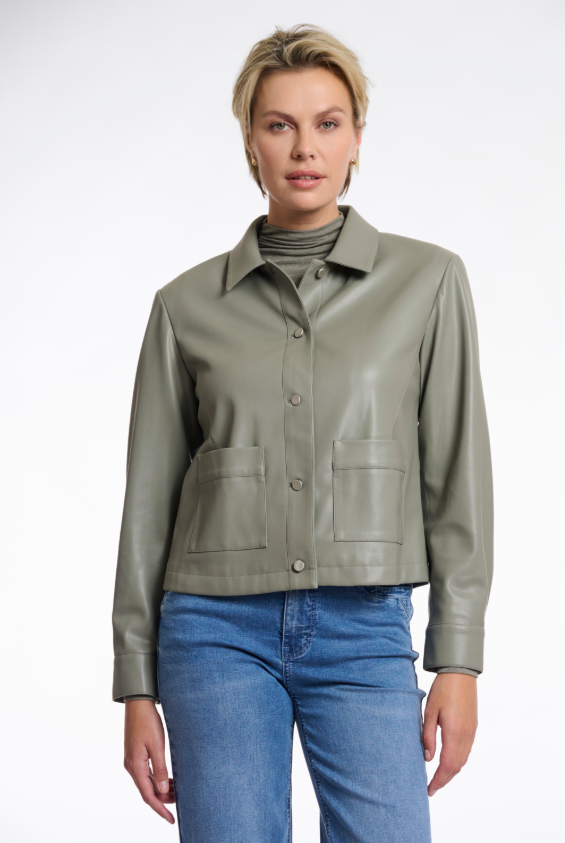Rino&Pelle Khaki Faux Leather Jacket