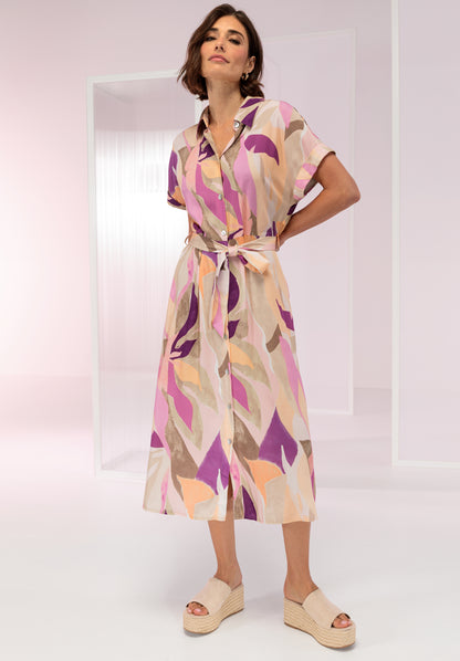 BIANCA Pink Geo Shirtdress
