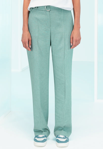 BIANCA Turqouise Straight Leg Trousers