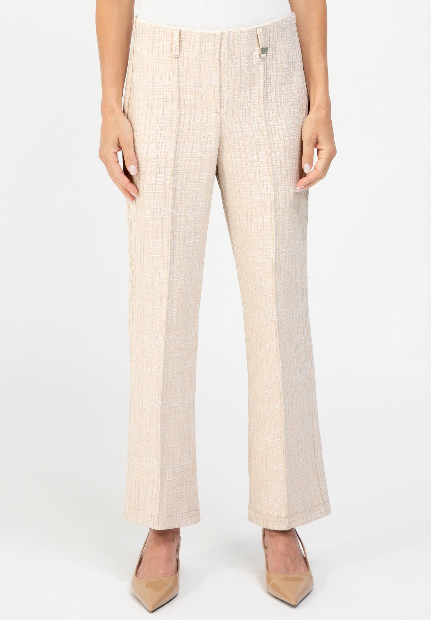 BIANCA Beige Jacquard Trousers