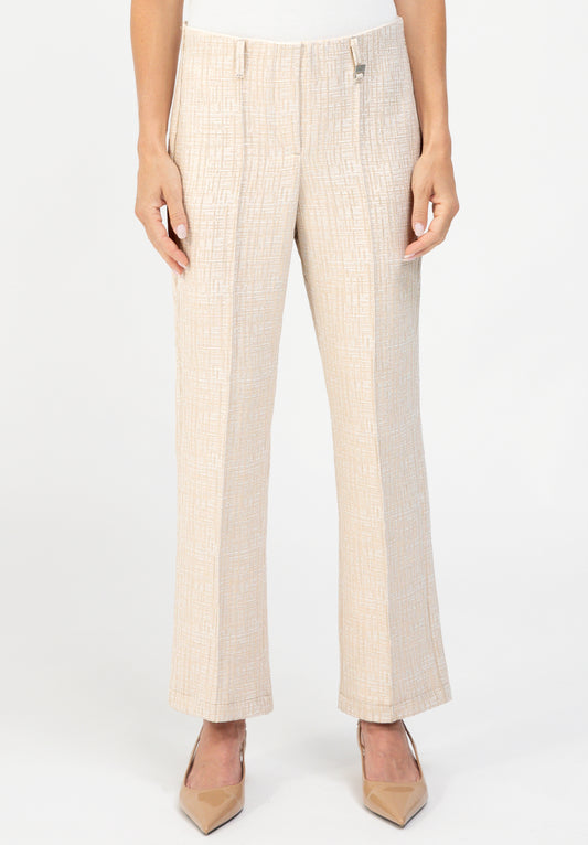 BIANCA Beige Jacquard Trousers
