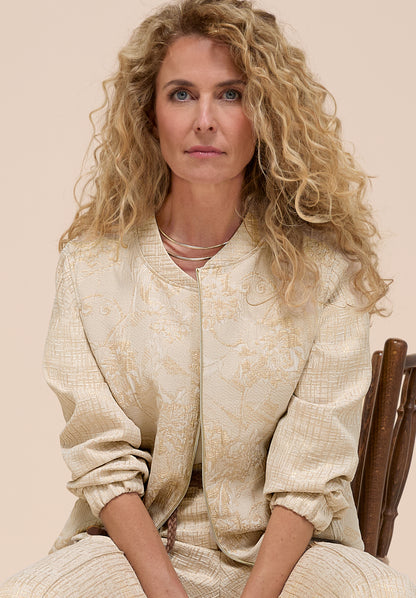 BIANCA Beige Jacquard Knit Jacket