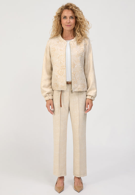 BIANCA Beige Jacquard Knit Jacket