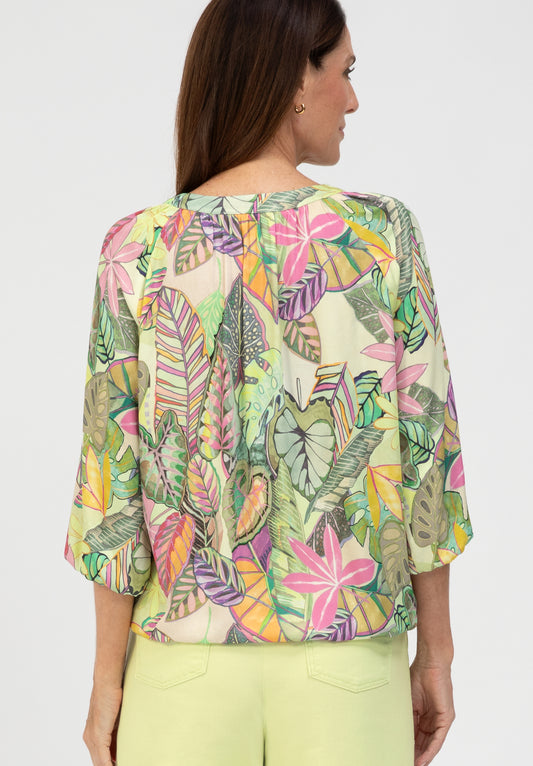 Bianca Green Foliage Print Blouse