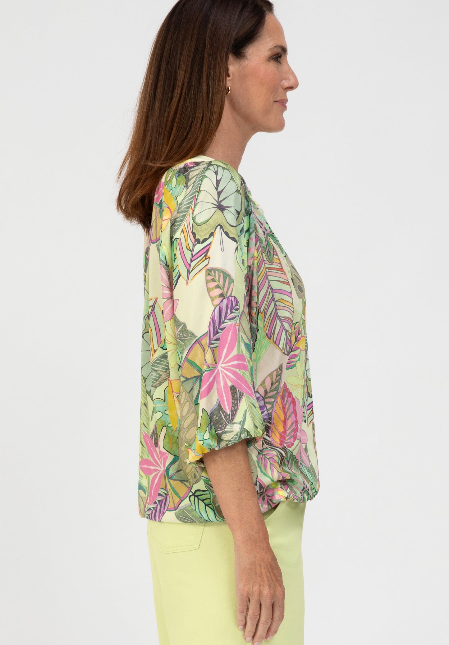 Bianca Green Foliage Print Blouse
