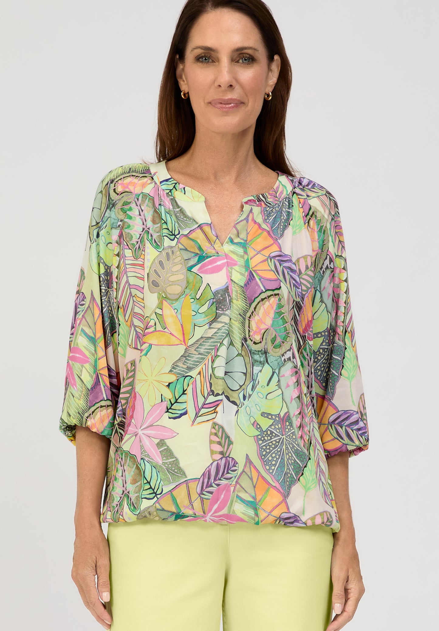 Bianca Green Foliage Print Blouse