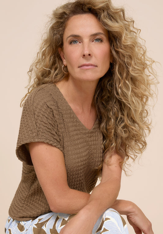BIANCA Textured Bronzed Umber T-Shirt