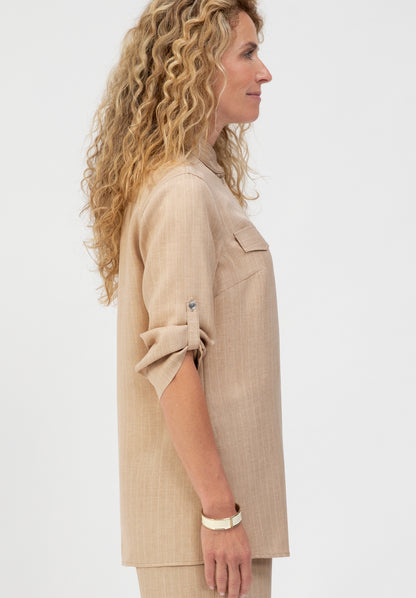 BIANCA Daira Longline Beige Shirt