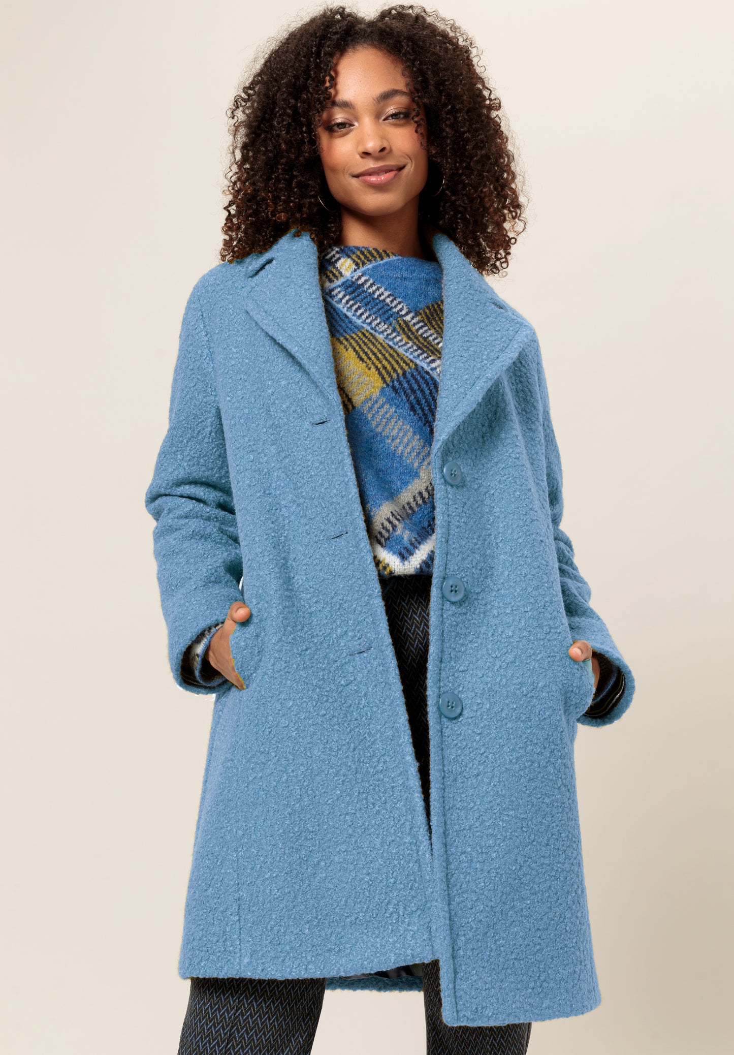 BIANCA Blue Felt Coat