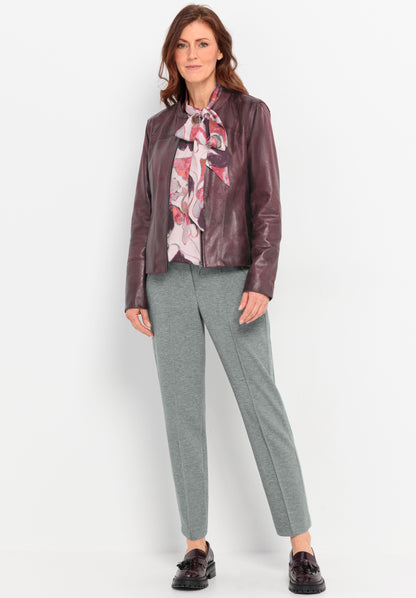 BIANCA Burgundy Faux Leather Jacket