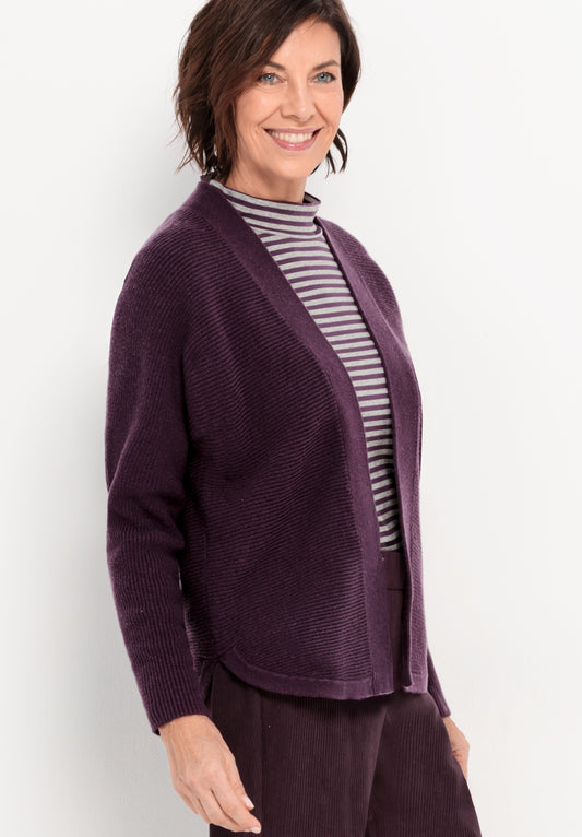BIANCA Deep Burgundy Edge Cardigan Knit