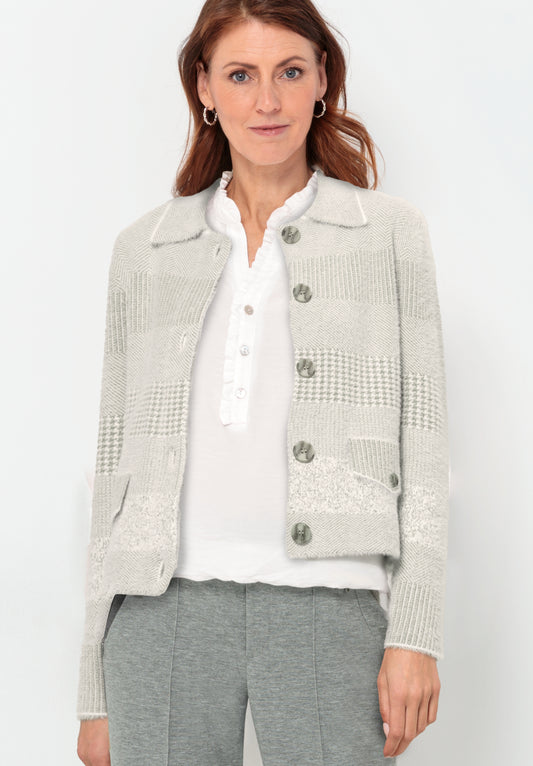 BIANCA Pale Grey Soft Knit Cardigan