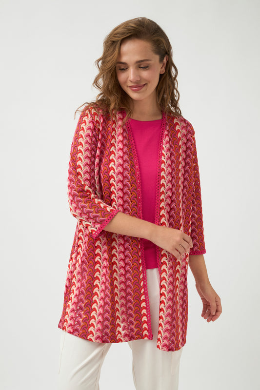 TINTA Pink Mix Belleza Crochet Cardigan