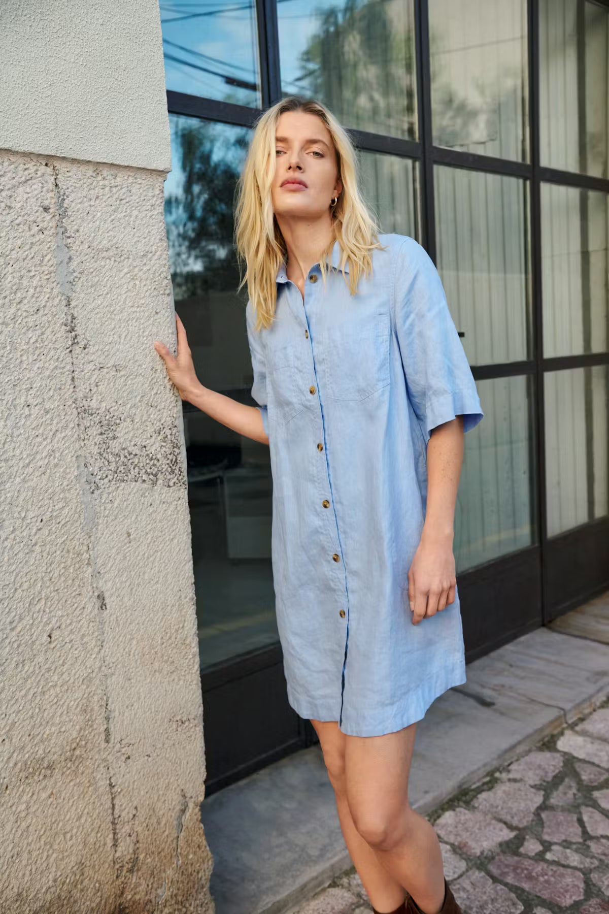 Part Two Blue Sardiae Shirt Dress