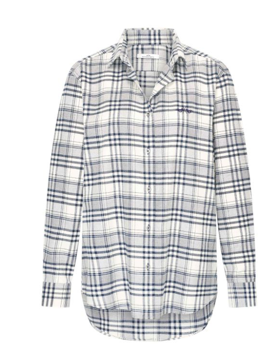 HV Society Navy and Cream Relaxed Shirt