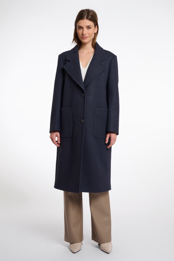 Rino&Pelle Navy Single Breasted Dress Coat