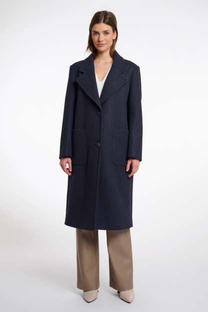 Rino&Pelle Navy Single Breasted Dress Coat