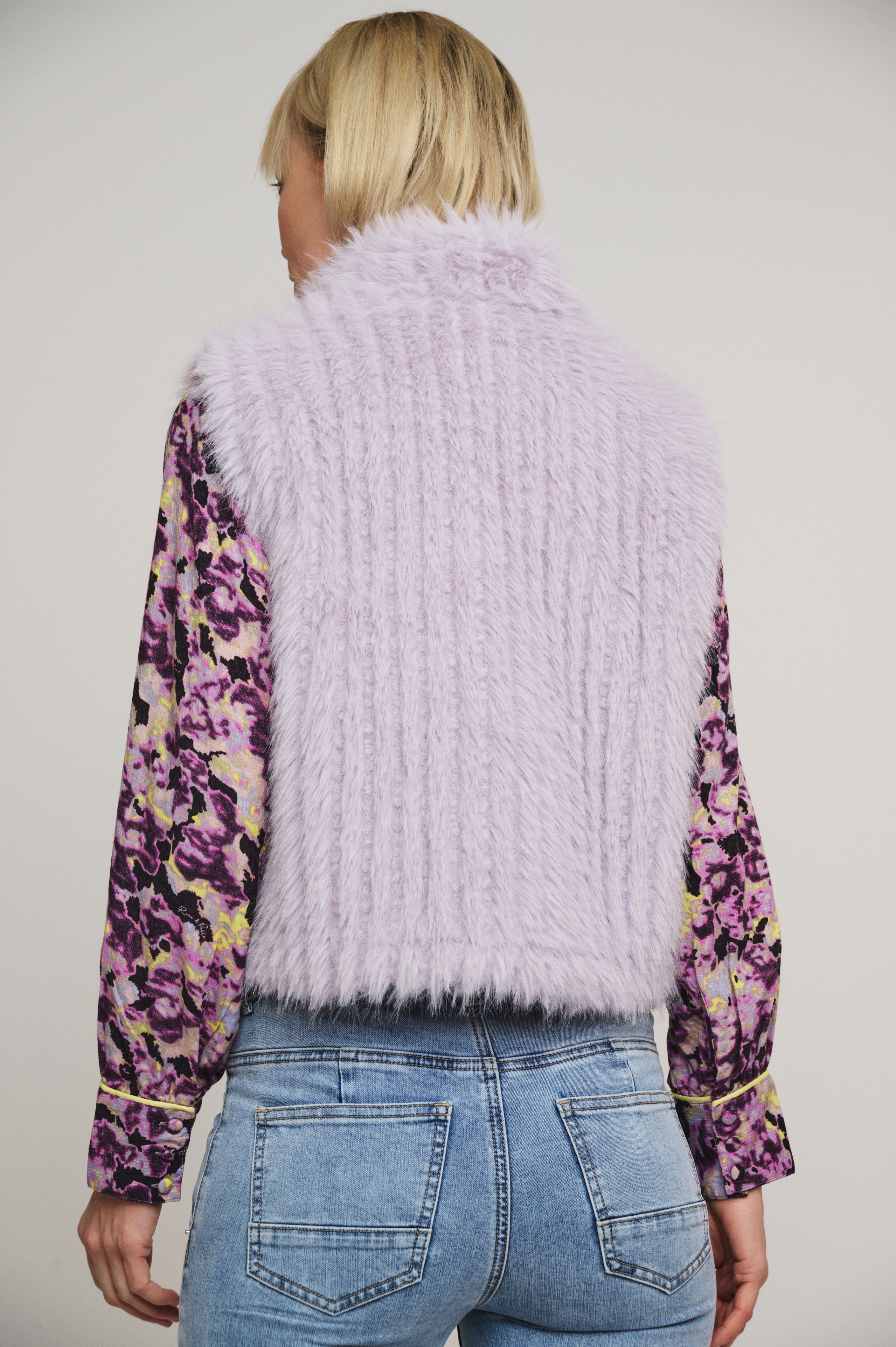 Rino and Pelle Dava Lilac Faux Fur Gilet Garments of Galway