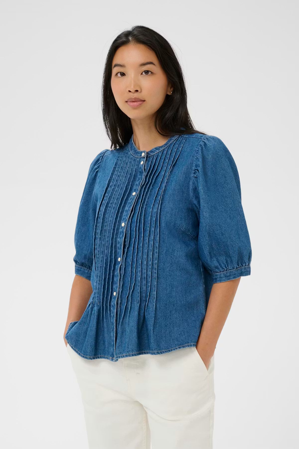 Part Two Alesia Blue Denim Blouse