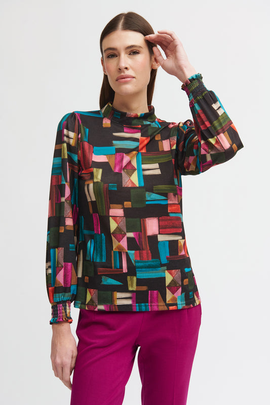 TINTA Black Donia Printed Blouse