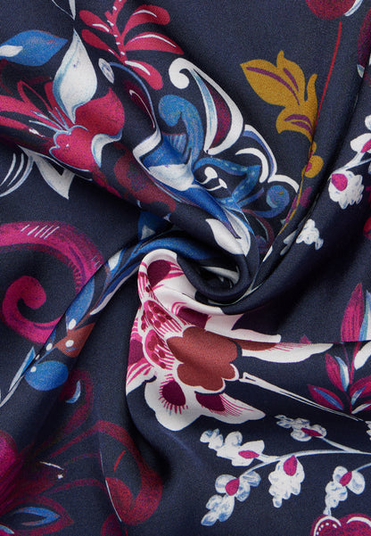 ETERNA Navy Colourful Floral Classic Shirt