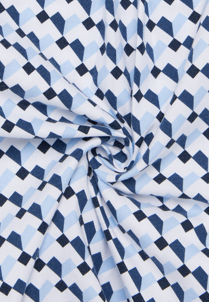 ETERNA Blue and Navy Print Classic Shirt
