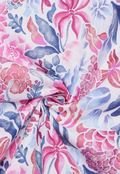 ETERNA Pink and Blue Floral Classic Shirt