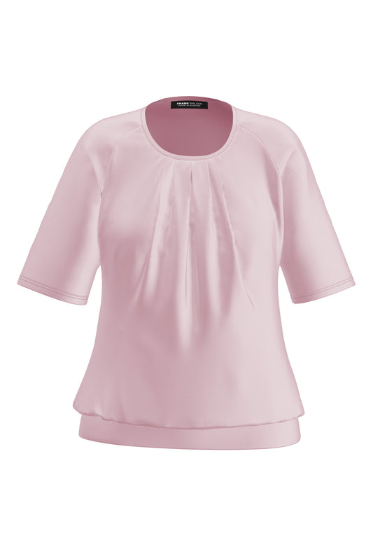 Frank Walder Baby Pink Pleat Front Blouse