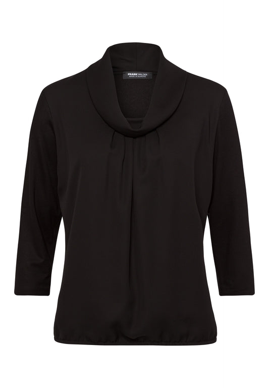 Frank Walder Black Cowl Neck Blouse