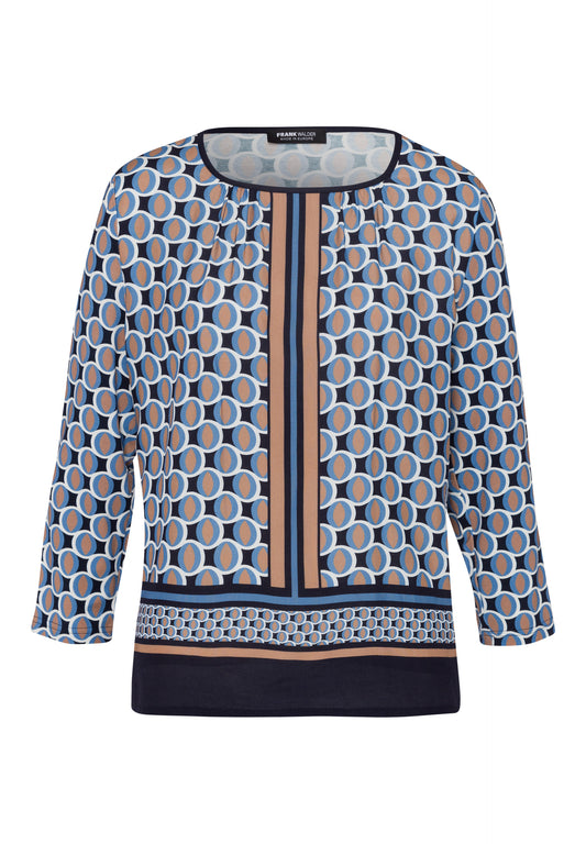 Frank Walder Blue Printed Blouse